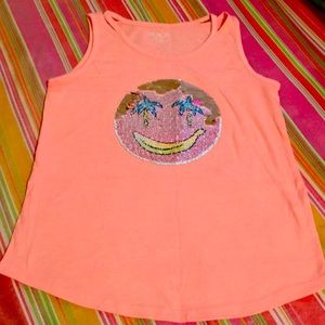 Girls 2 sided sequence top